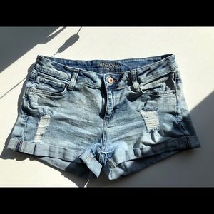 Acid Wash Low-Rise Shorts